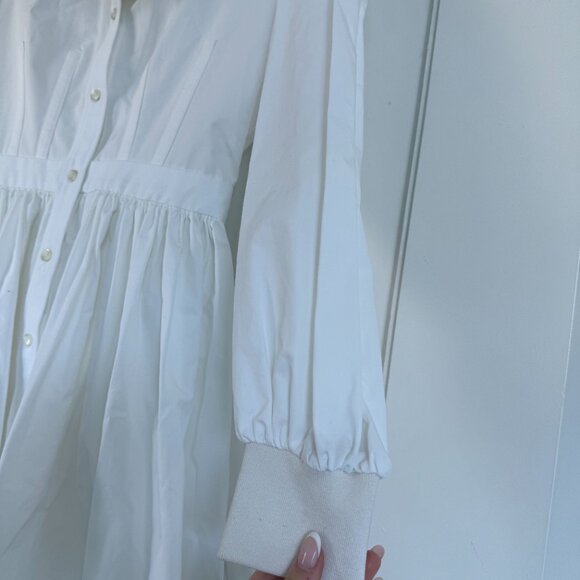 NWT Alexander McQueen Mini Shirt Dress Corset Stitch Fit & Flare White Poplin - Picture 5 of 12